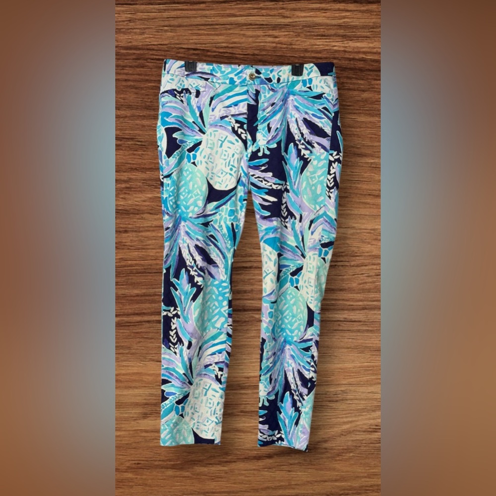 Lilly Pulitzer Kelly Pant Pineapple Print Knit Skinny Ankle Pants Women's